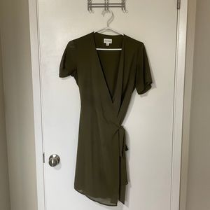 Frank and Oak Olive Wrap Dress